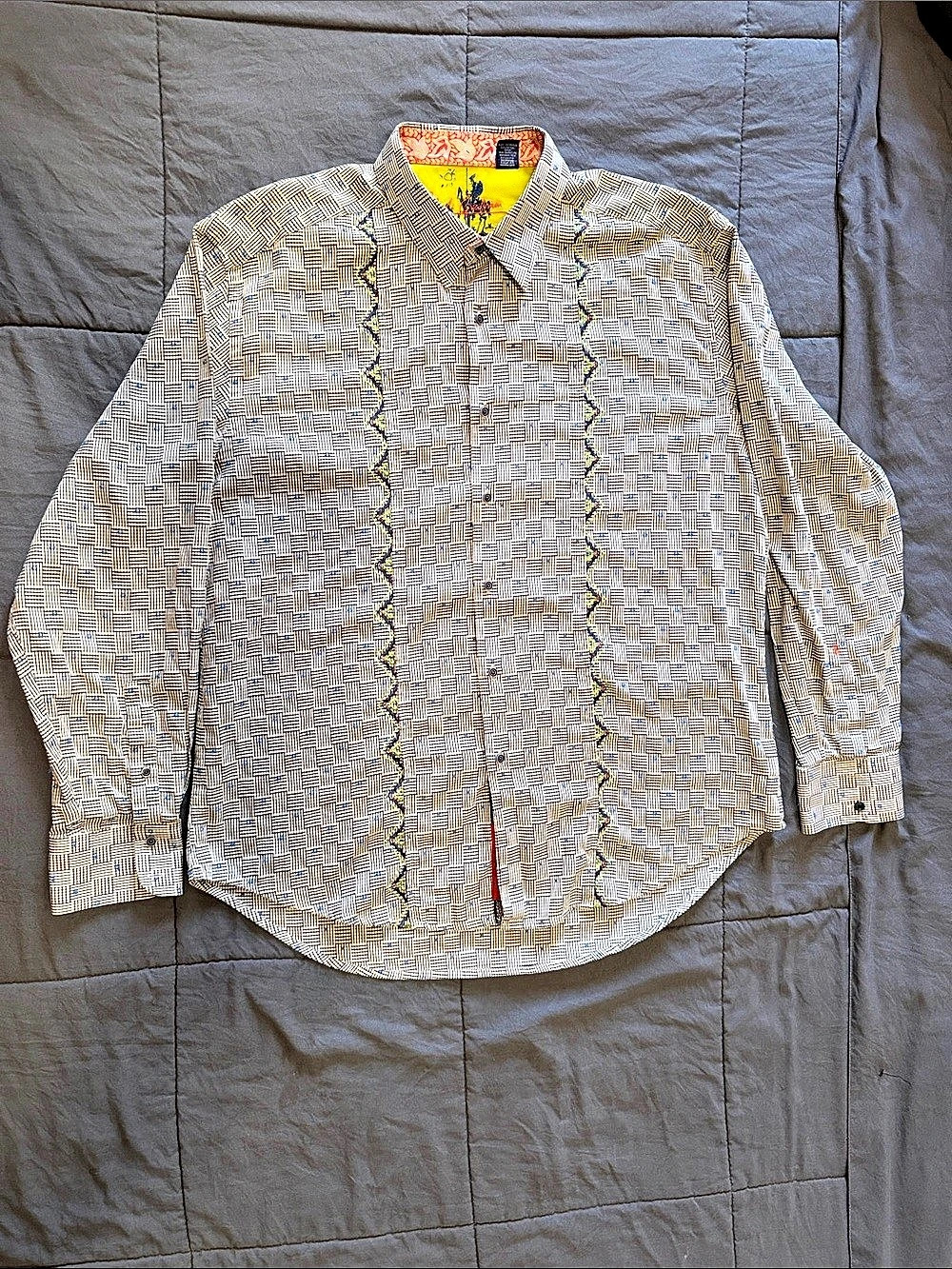 Robert Graham Button Down Shirt Checkered Cotton Shirt 2XL NWT